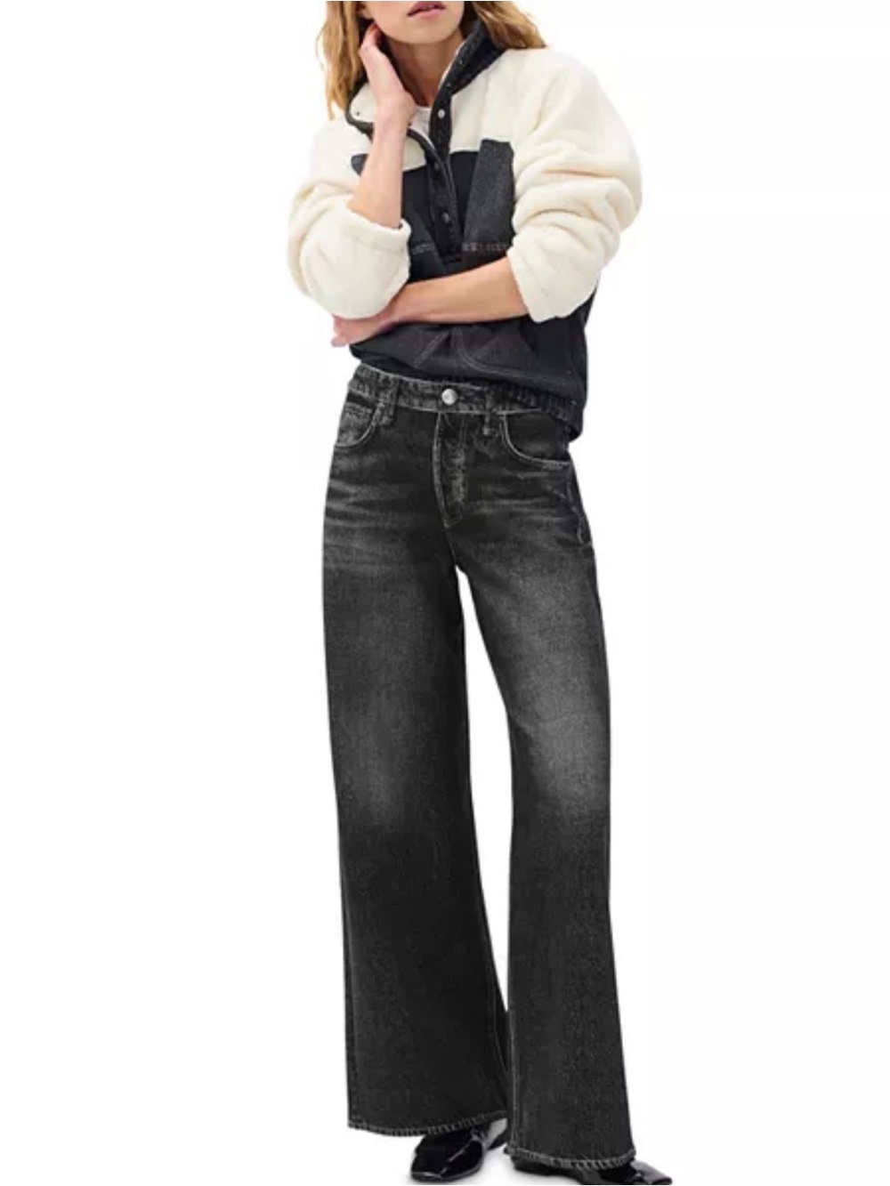 rag & bone
rb Miramar Ponte Sofie Sweatpant Jeans in Washed Black